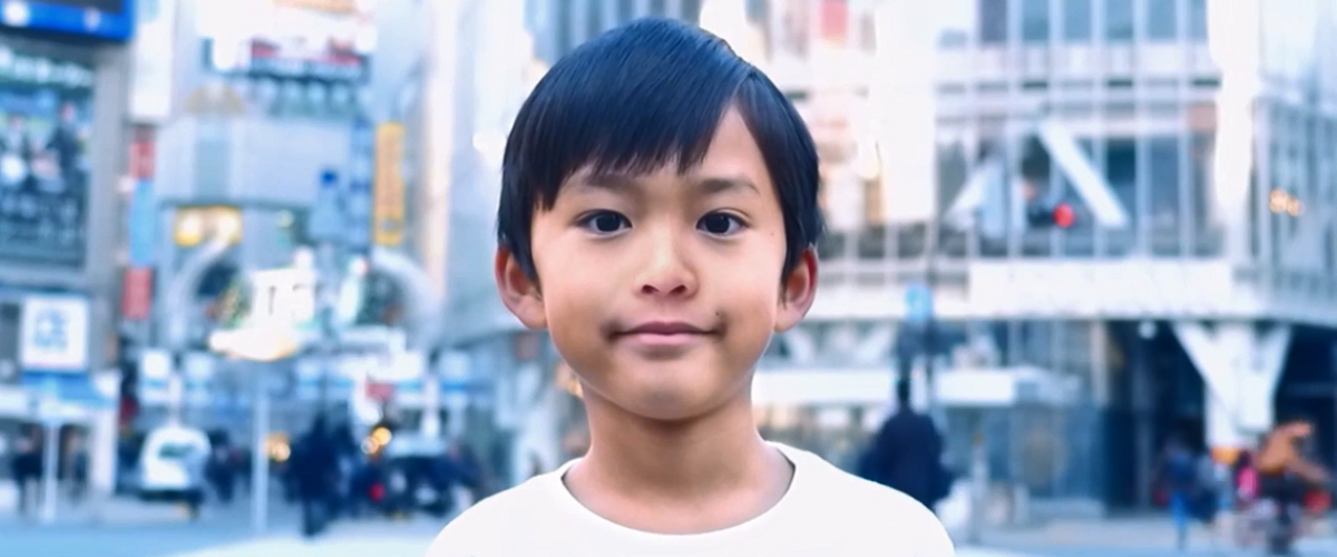 渋谷区在住のAIキャラクター「渋谷みらい」。Webサイトでは、渋谷区の子どもたちの顔をモンタージュして、どんどん顔が遷移していきます。