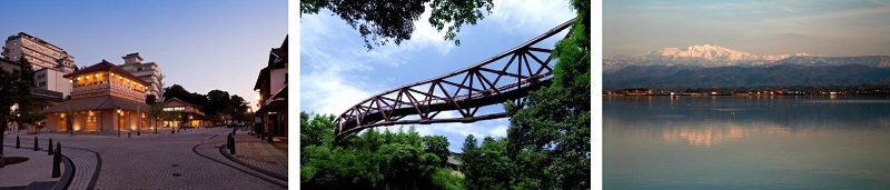 左から山代温泉・山中温泉・片山津温泉